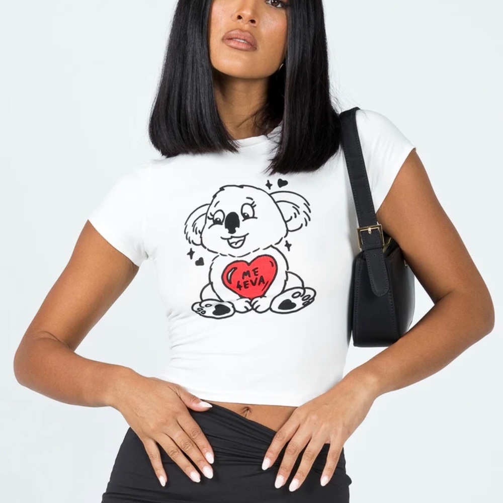 Princess Polly Love Me Forever Tee Sz 12 White New With Tags
